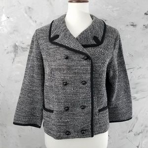 AMY ADAMS Vintage 50s Grey & Black Knit Jacket